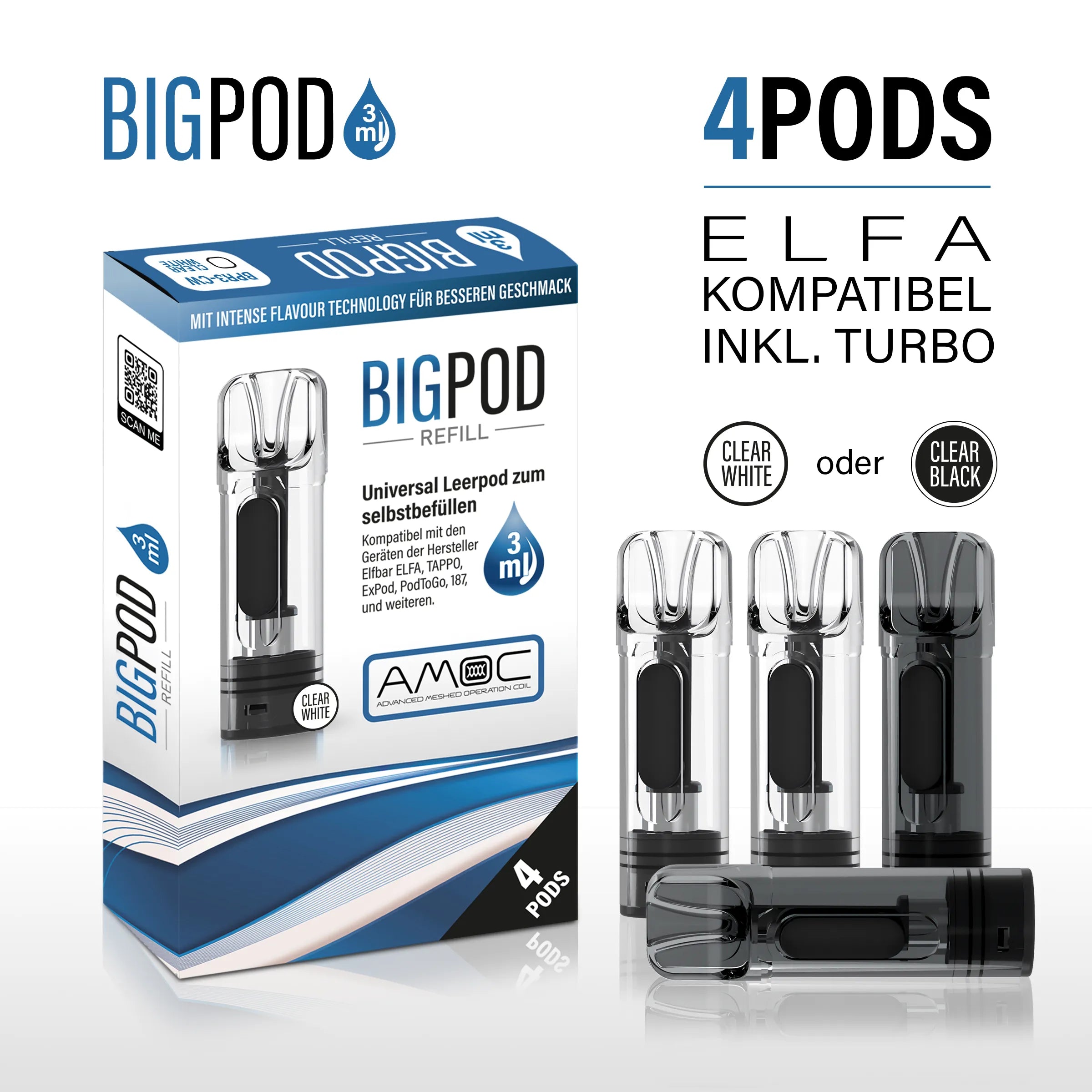 BigPod 3ml ELFA und Turbo Leerpod 