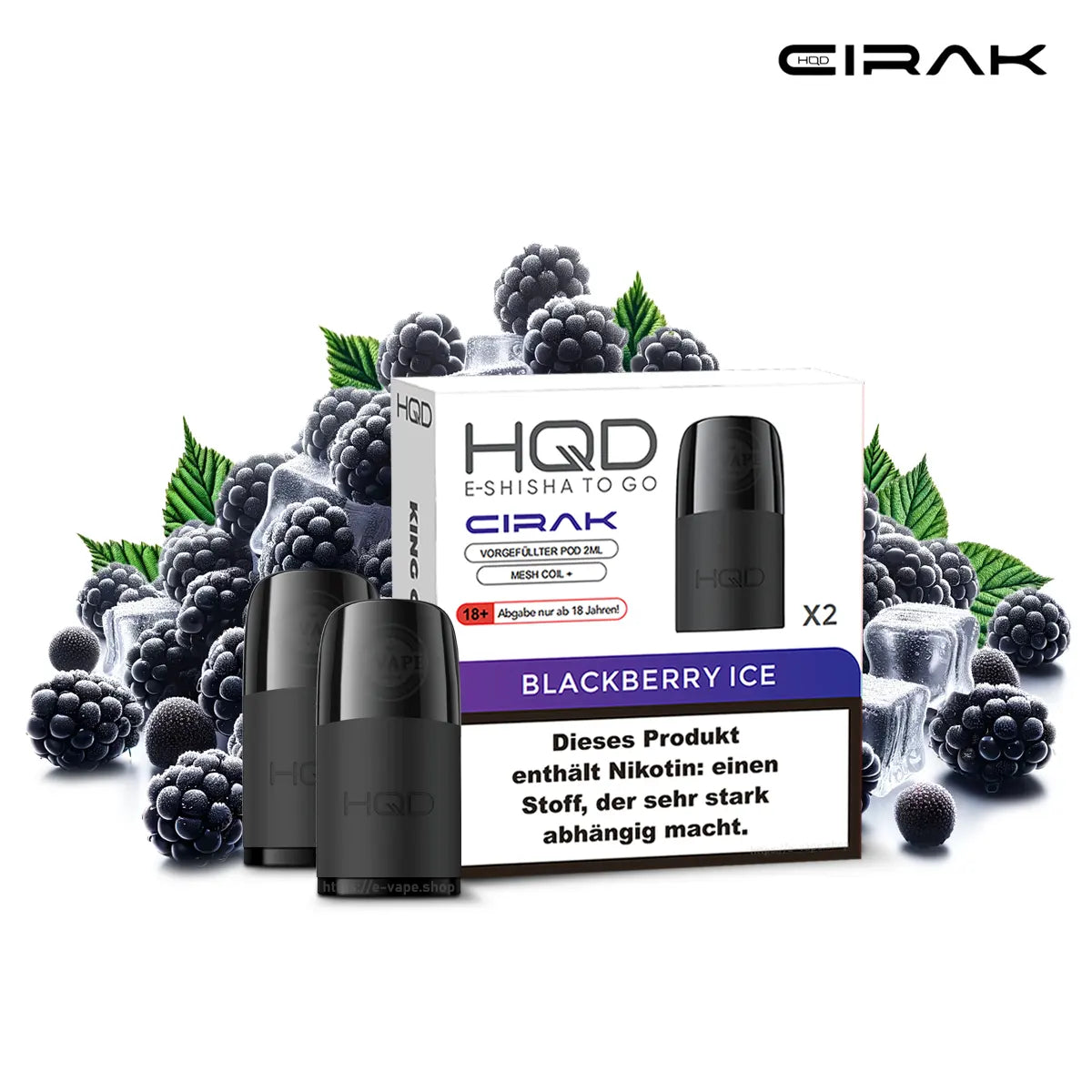 HQD Cirak Ersatz Pods Blackberry Ice 18mg/ml