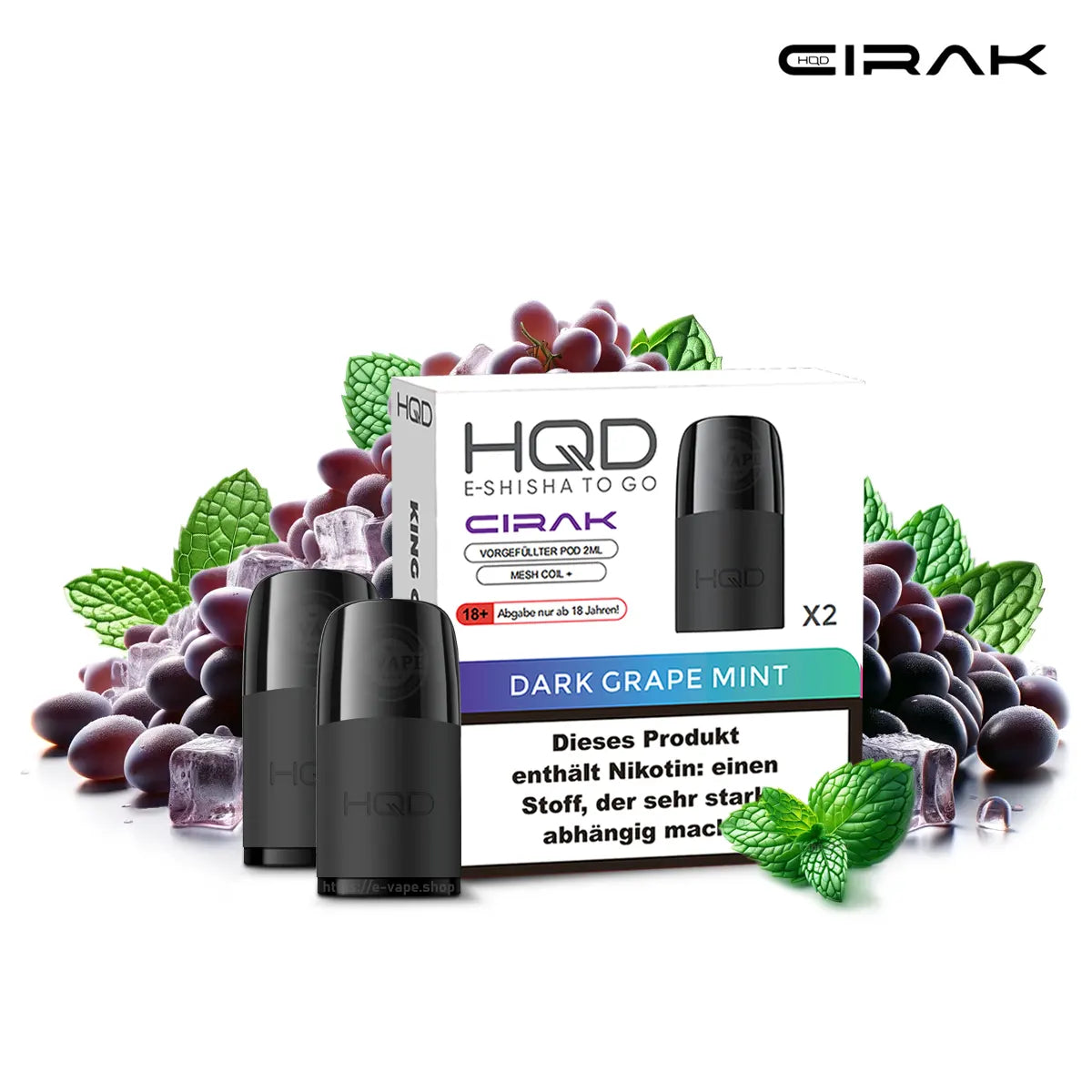 HQD Cirak Ersatz Pods Dark Grape Mint 18mg/ml