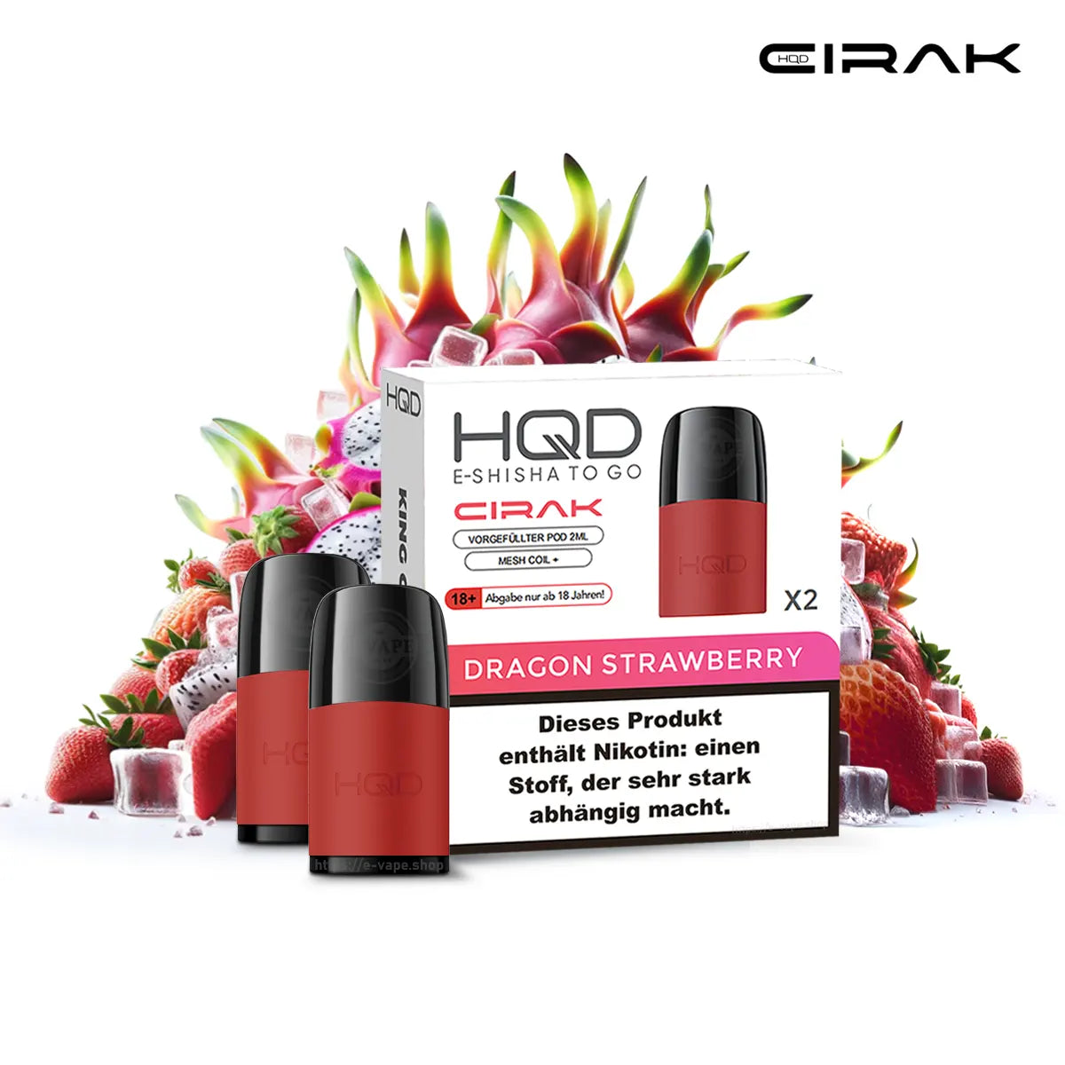 HQD Cirak Ersatz Pods Dragon Strawberry 18mg/ml