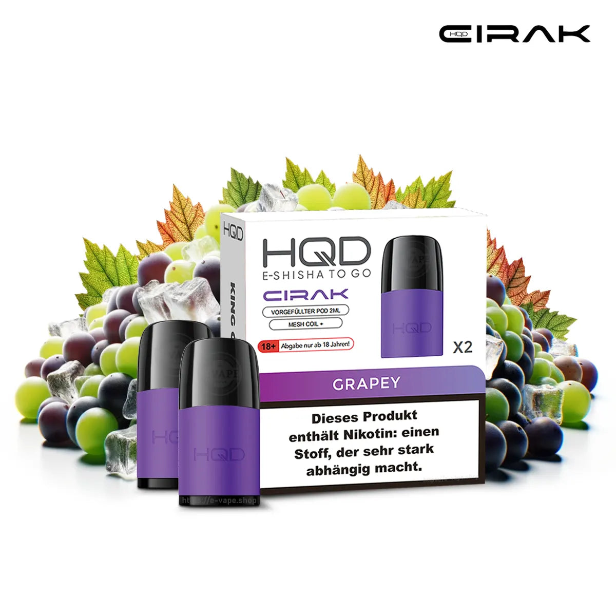 HQD Cirak Ersatz Pods Grapey 18mg/ml