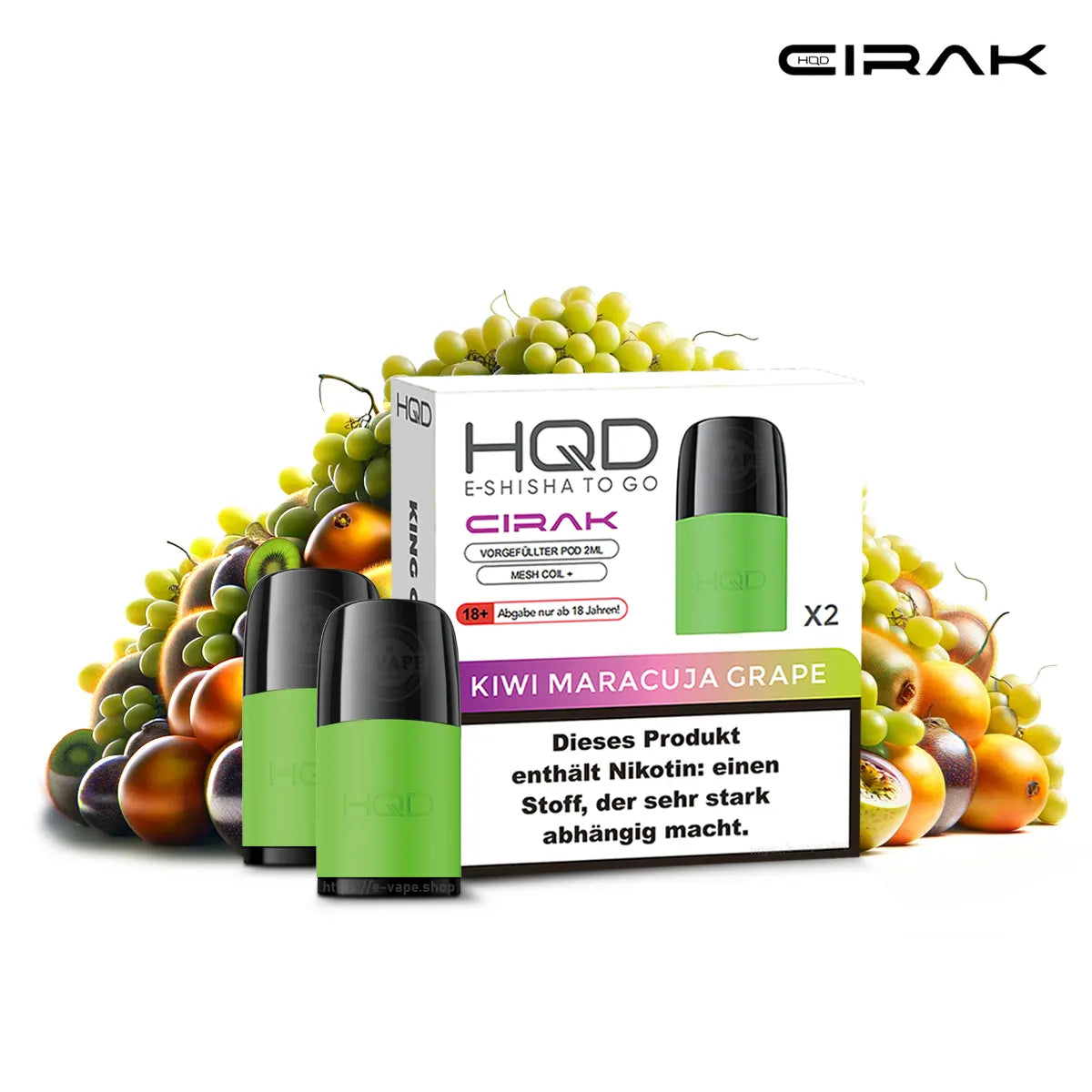 HQD Cirak Ersatz Pods Kiwi Maracuja Grape 18mg/ml