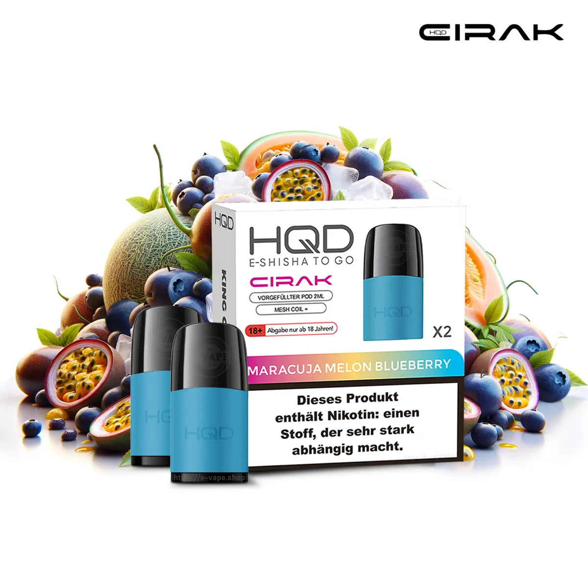 HQD Cirak Ersatz Pods Maracuja Melon Blueberry 18mg/ml