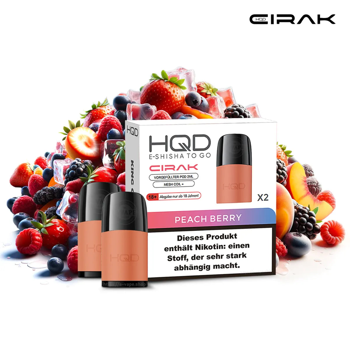 HQD Cirak Ersatz Pods Peach Berry 18mg/ml