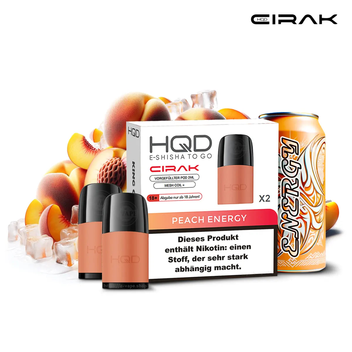 HQD Cirak Ersatz Pods Peach Energy 18mg/ml