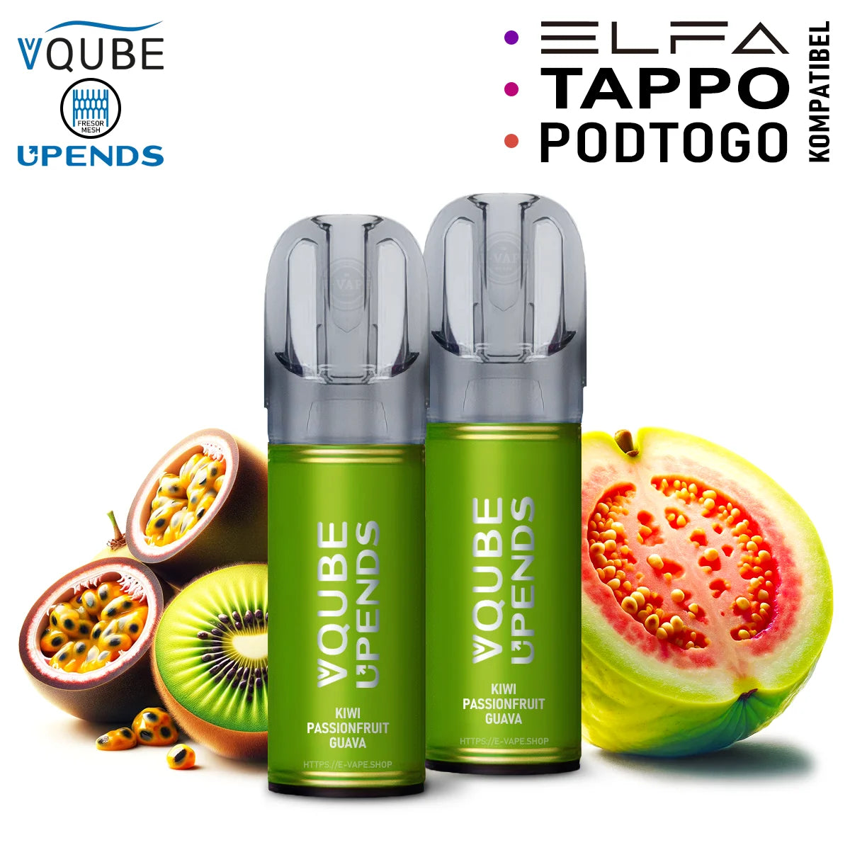 Vqube Upends Pod Kiwi Passion Fruit 20mg ELFA / Tappo / Pod2Go