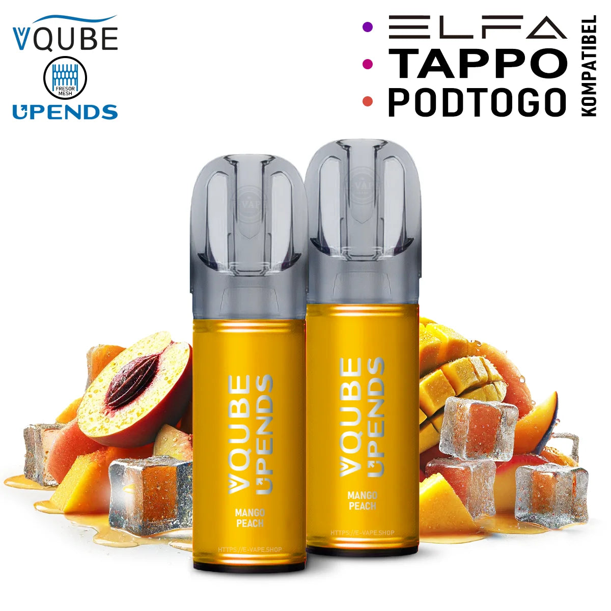 Vqube Upends Pod Mango Peach 20mg ELFA / Tappo / Pod2Go