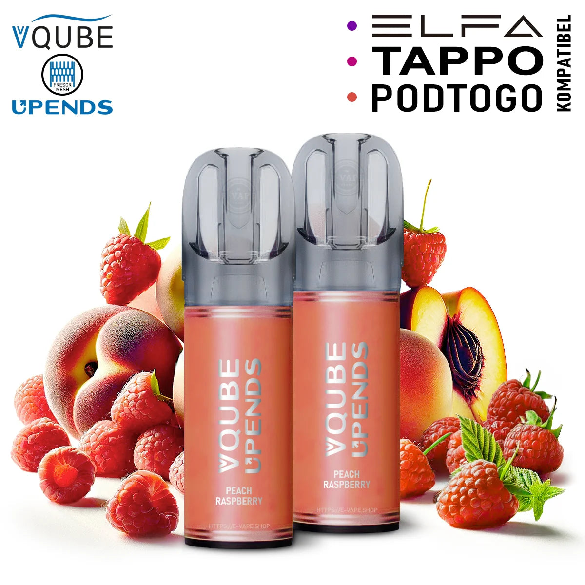 Vqube Upends Pod Peach Raspberry 20mg ELFA / Tappo / Pod2Go