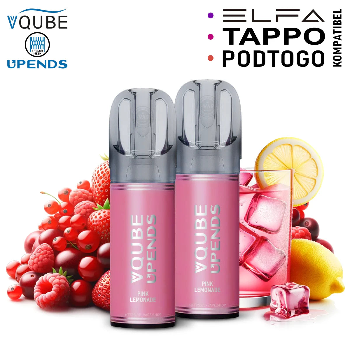 Vqube Upends Pod Pink Lemonade 20mg ELFA / Tappo / Pod2Go