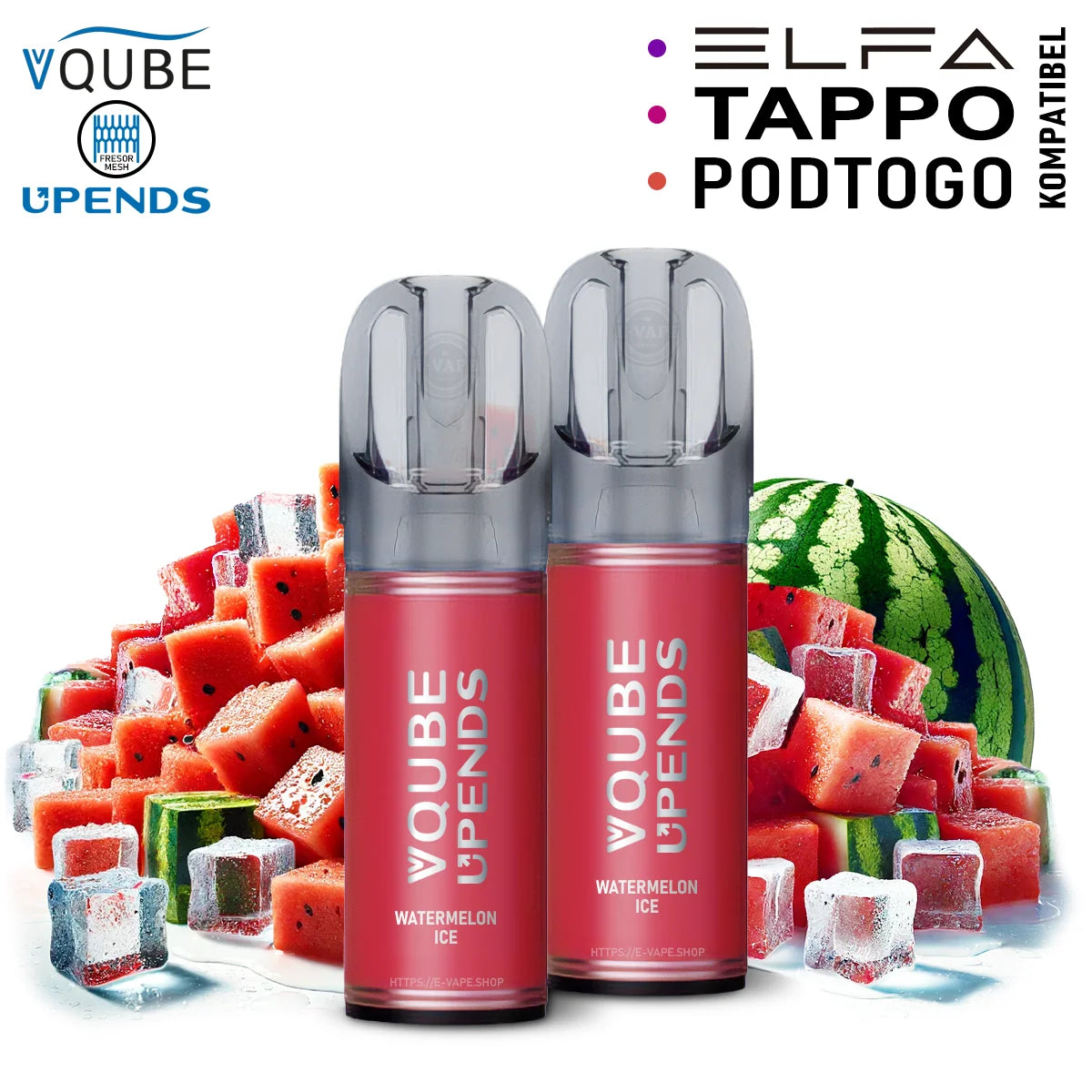 Vqube Upends Pod Watermelon Ice 20mg ELFA / Tappo / Pod2Go