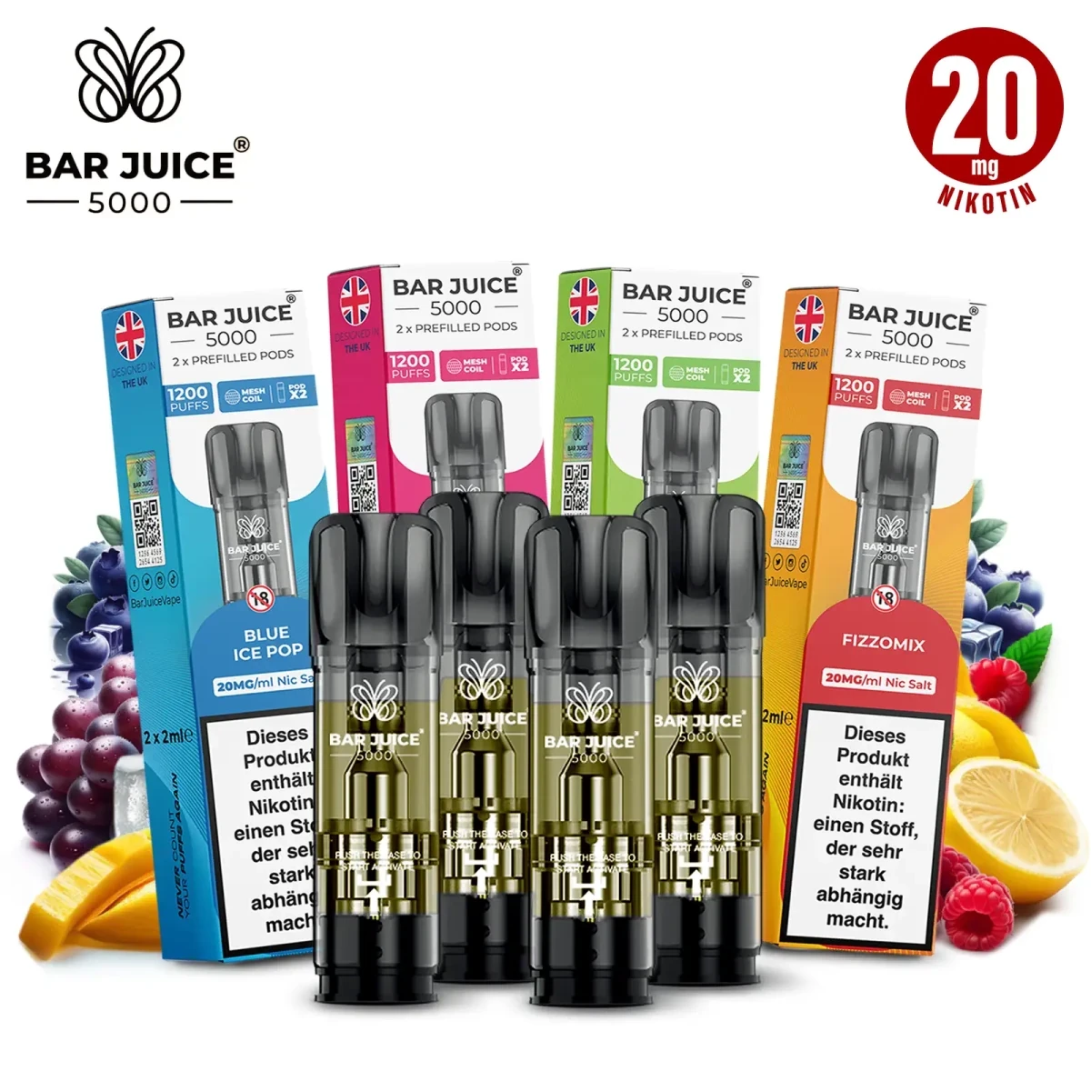 Bar Juice Pods 2er Pack – 20 mg (ELFA-kompatibel)