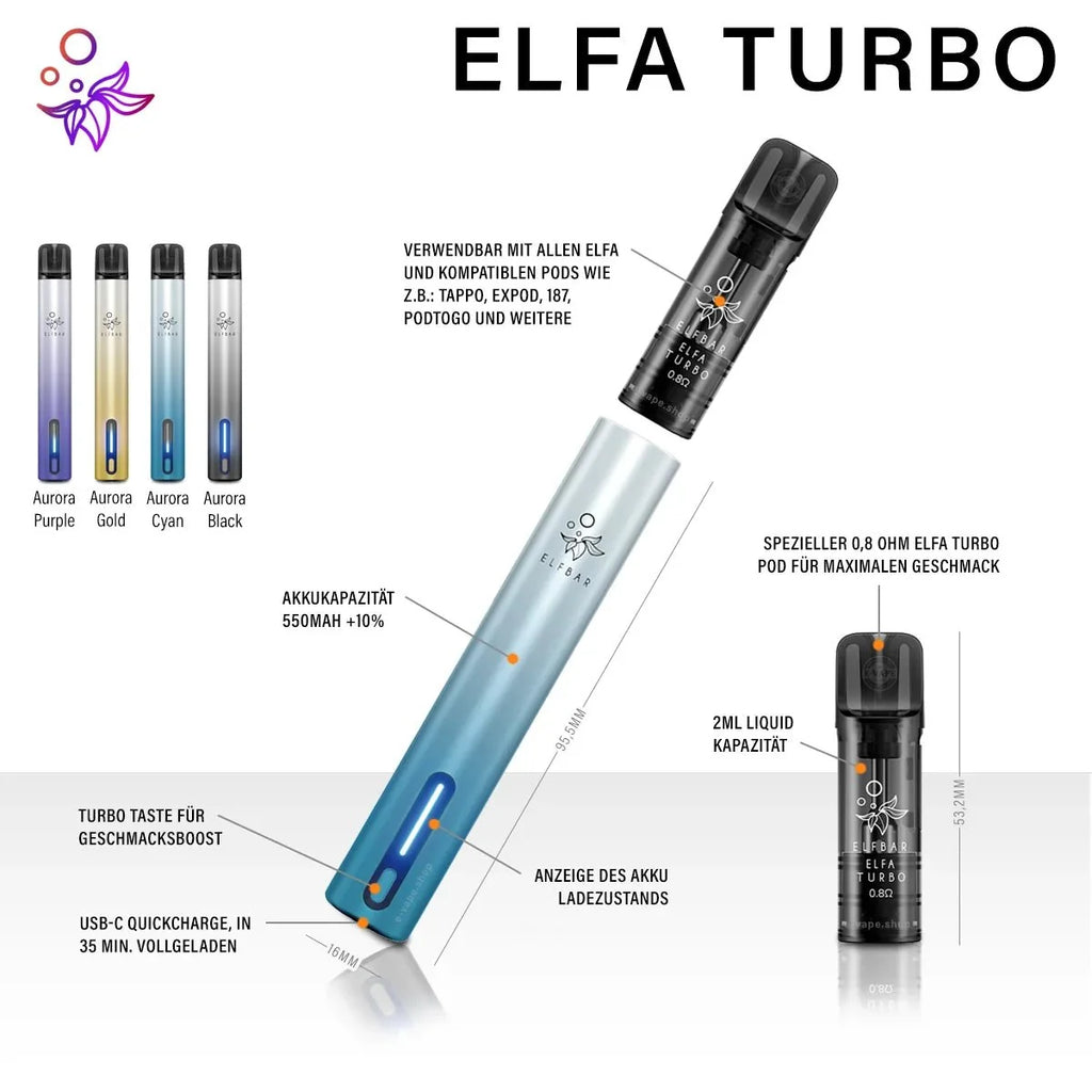 Elfbar ELFA Turbo Akku 550 mAh