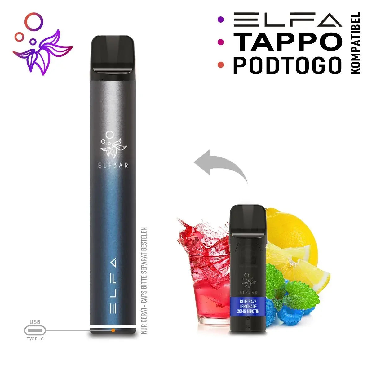 Elfbar ELFA Akku Basis 500 mAh (USB-C)
