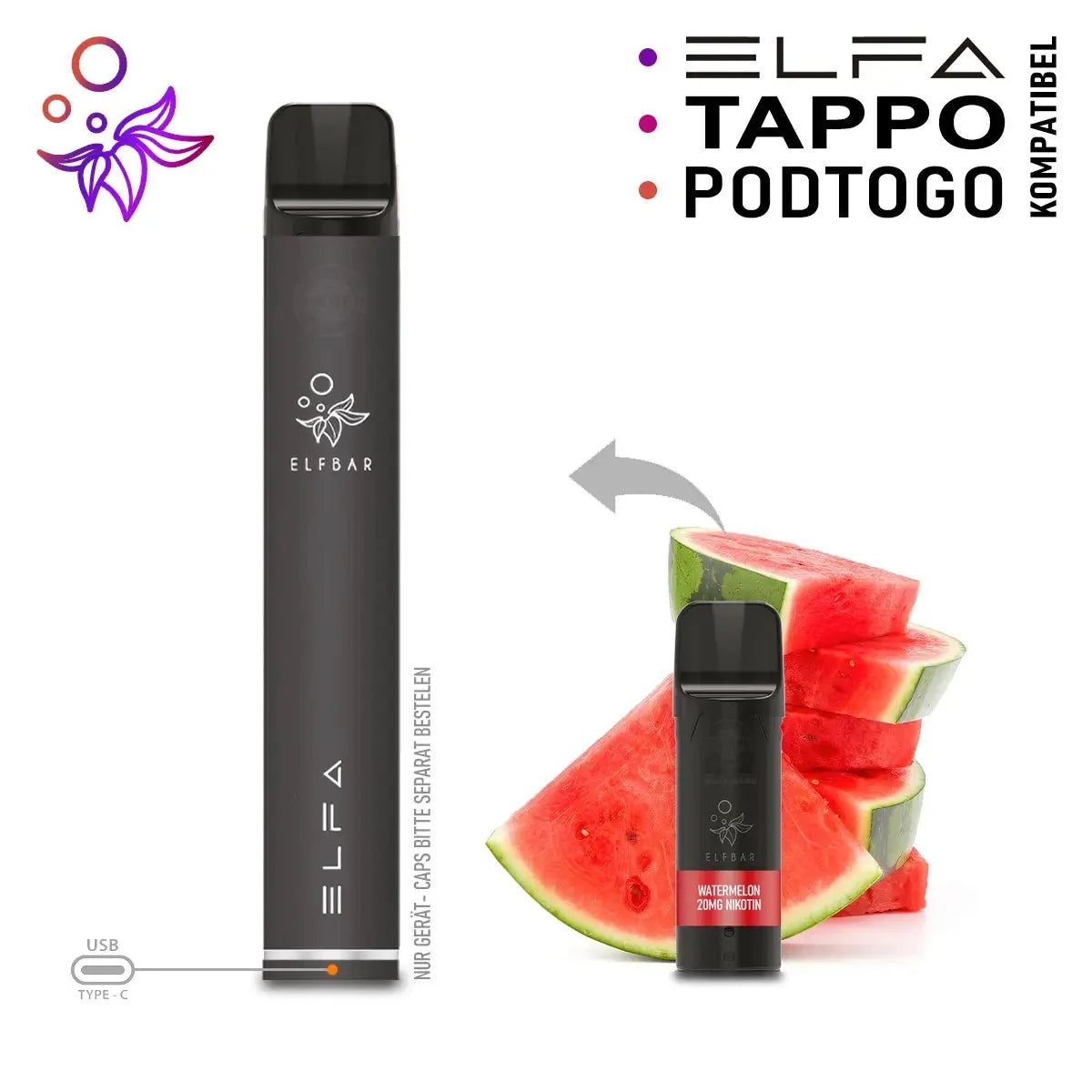 Elfbar ELFA Akku Basis 500 mAh (USB-C)