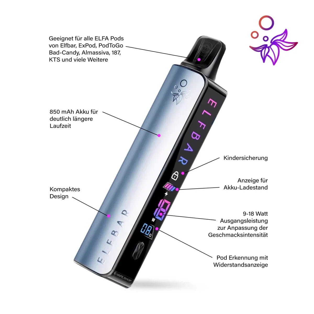Elfbar ELFA Master Akku 850 mAh