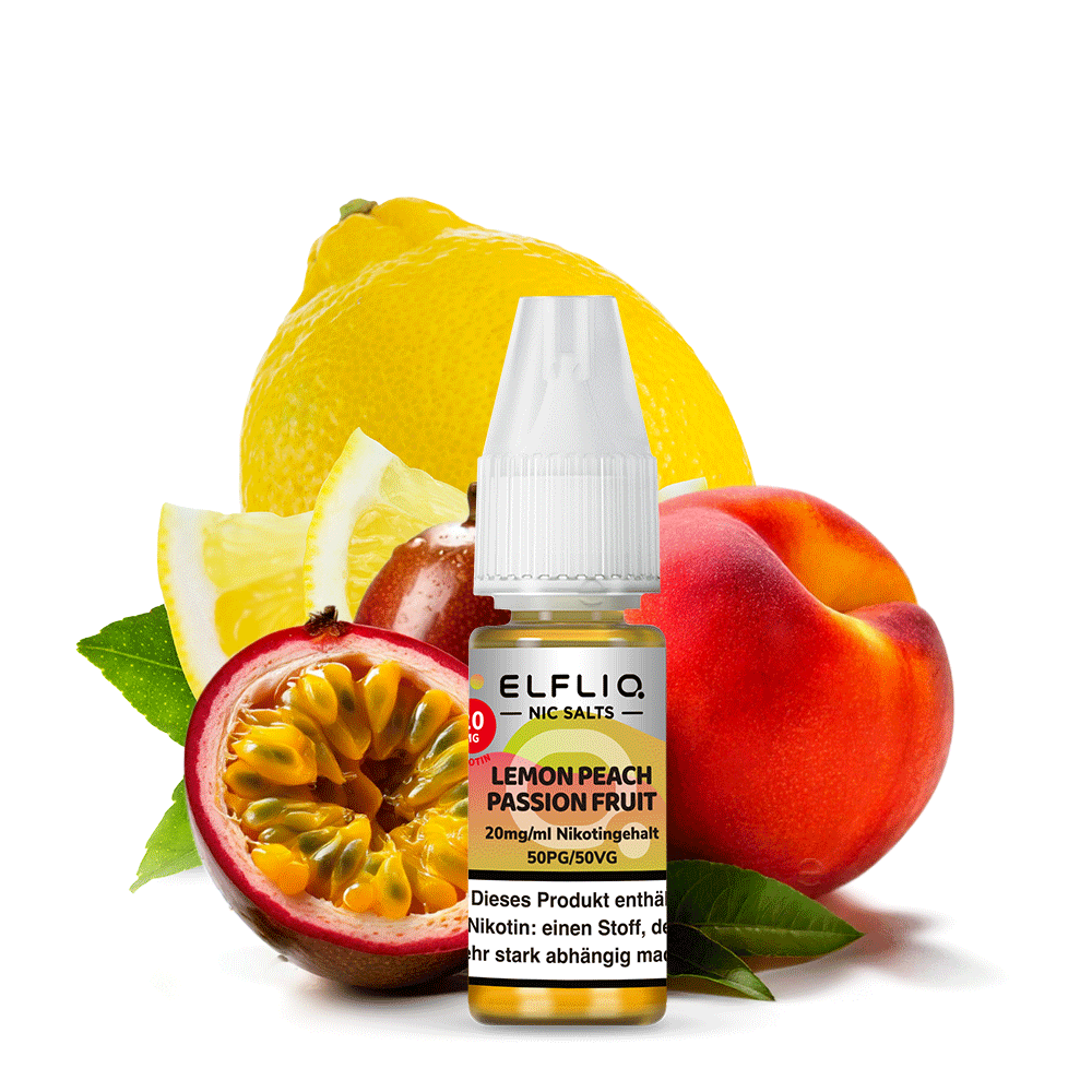 Lemon Peach Passion Fruit – Elfbar ELFLIQ Nikotinsalz Liquid 10/20 mg 10 ml
