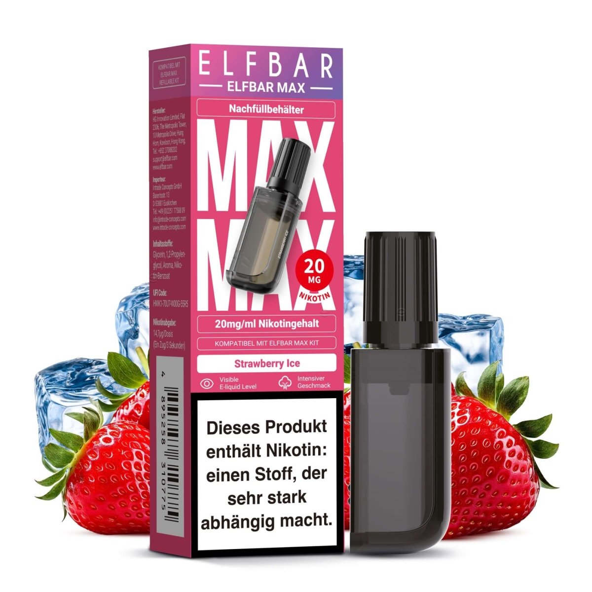 Strawberry Ice – Elfbar MAX Liquid Pods (vorbefüllt)