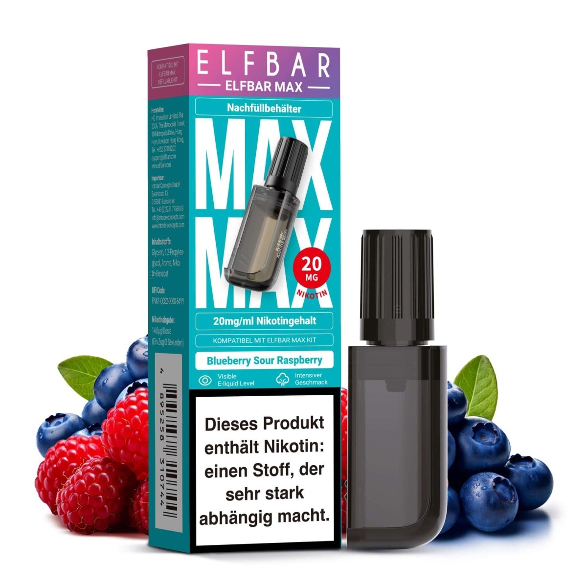 Blueberry Sour Raspberry – Elfbar MAX Liquid Pods (vorbefüllt)