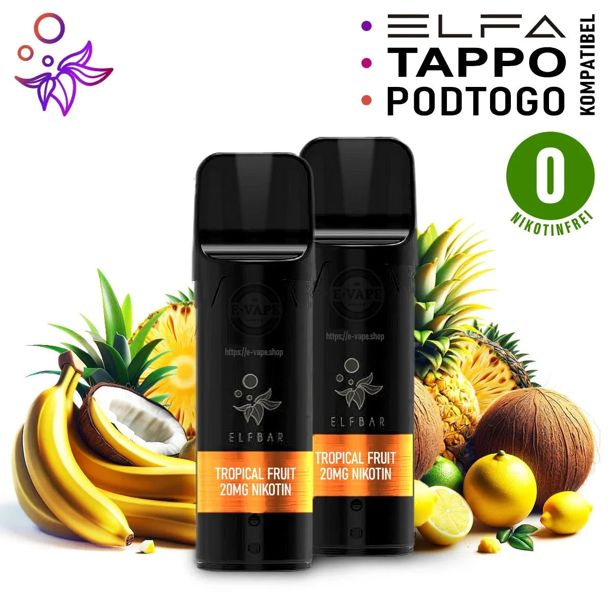 Tropical Fruit – Elfbar ELFA Pods 0 mg/ml Nikotinfrei - 2 Stück