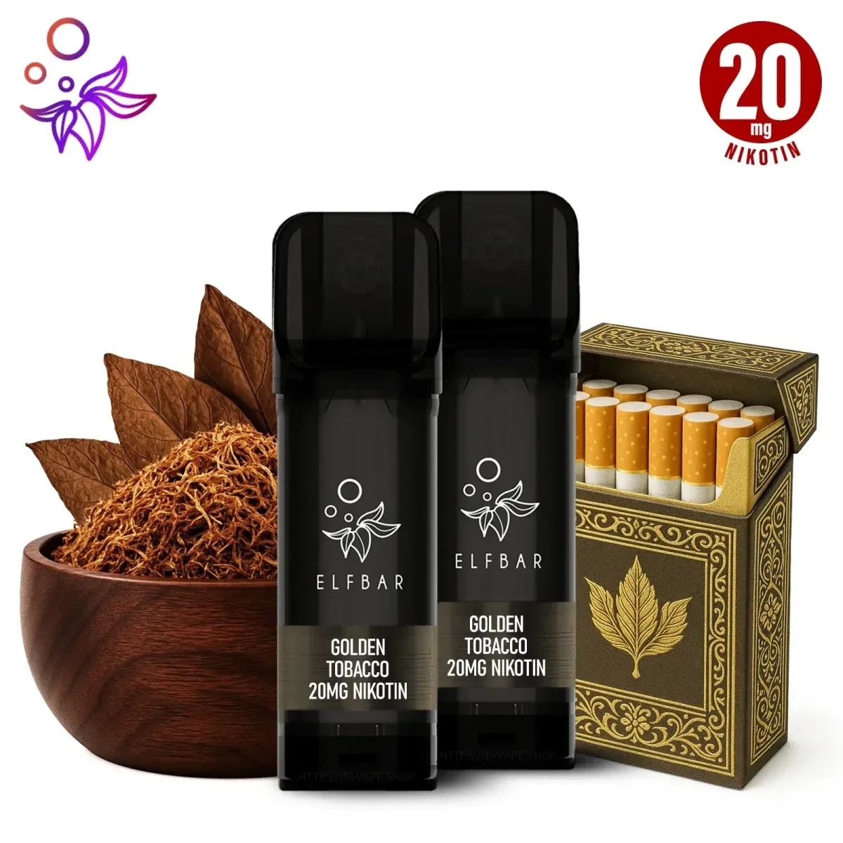 Golden Tobacco – Elfbar ELFA Pods 20 mg/ml Nikotin - 2 Stück