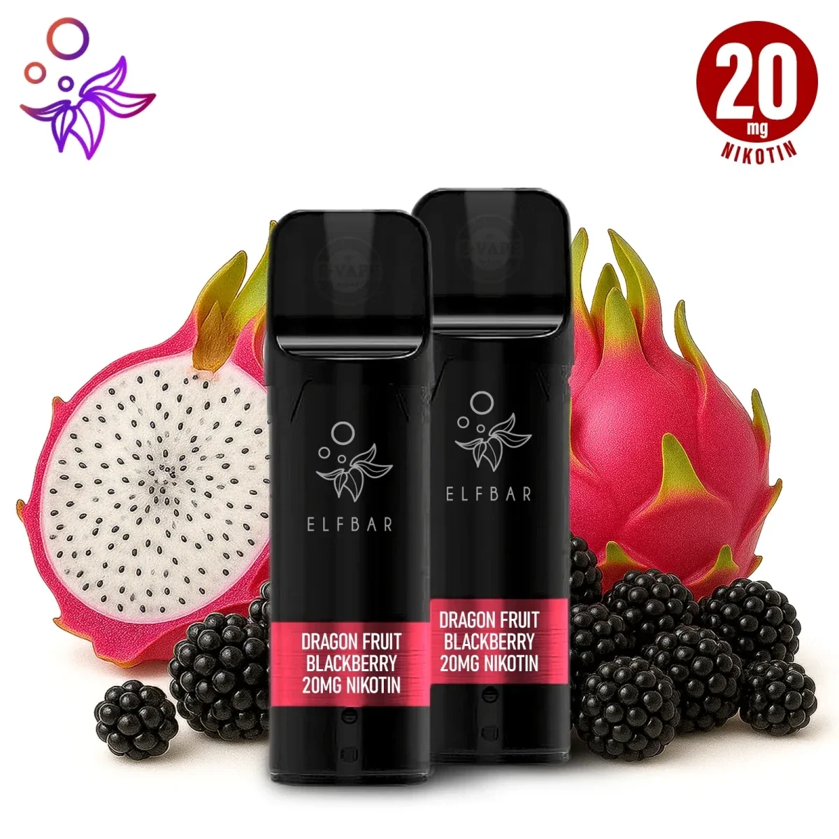 Dragon Fruit Blackberry – Elfbar ELFA Pods 20 mg/ml Nikotin - 2 Stück