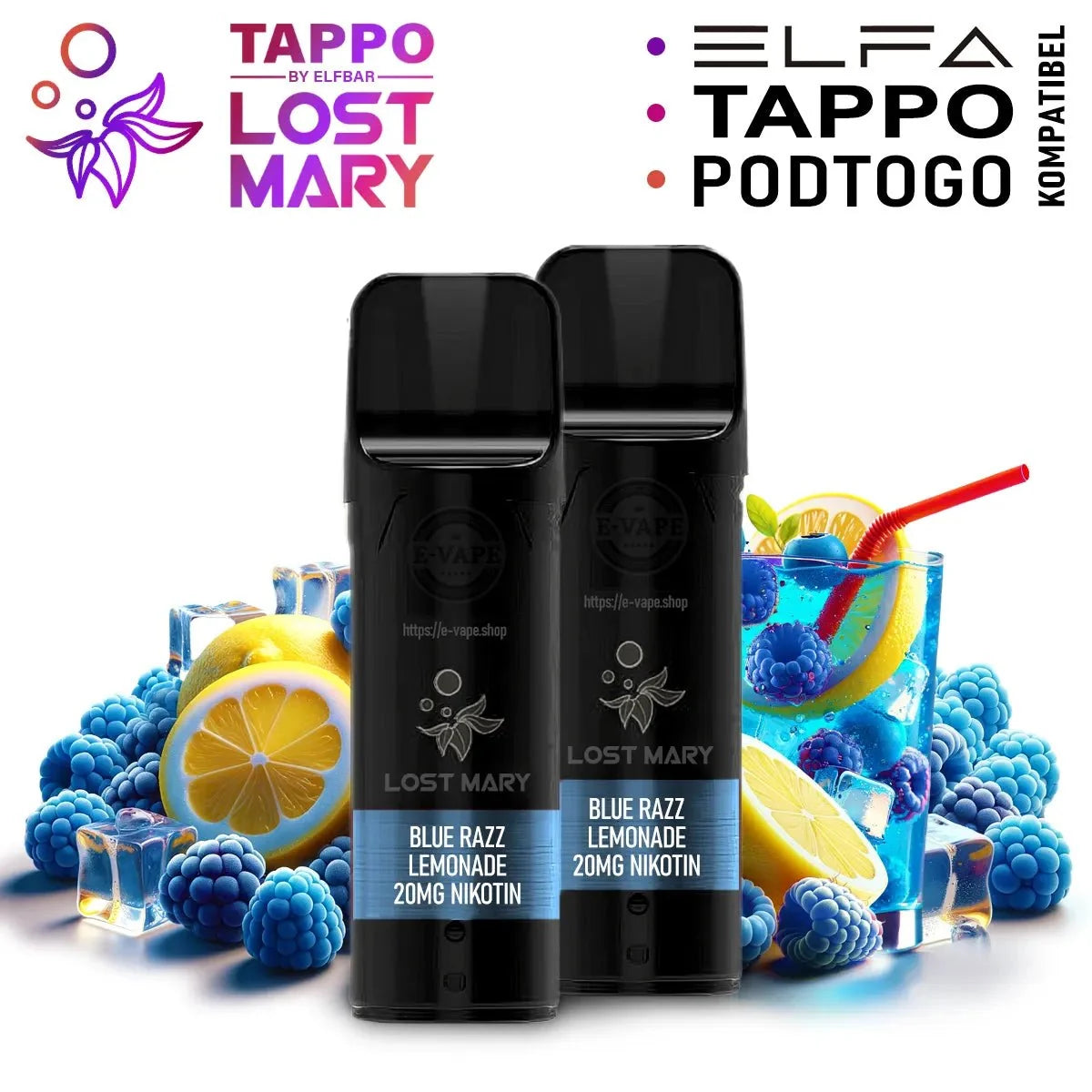 Blue Razz Lemonade – Elfbar ELFA Pods 20 mg/ml Nikotin - 2 Stück