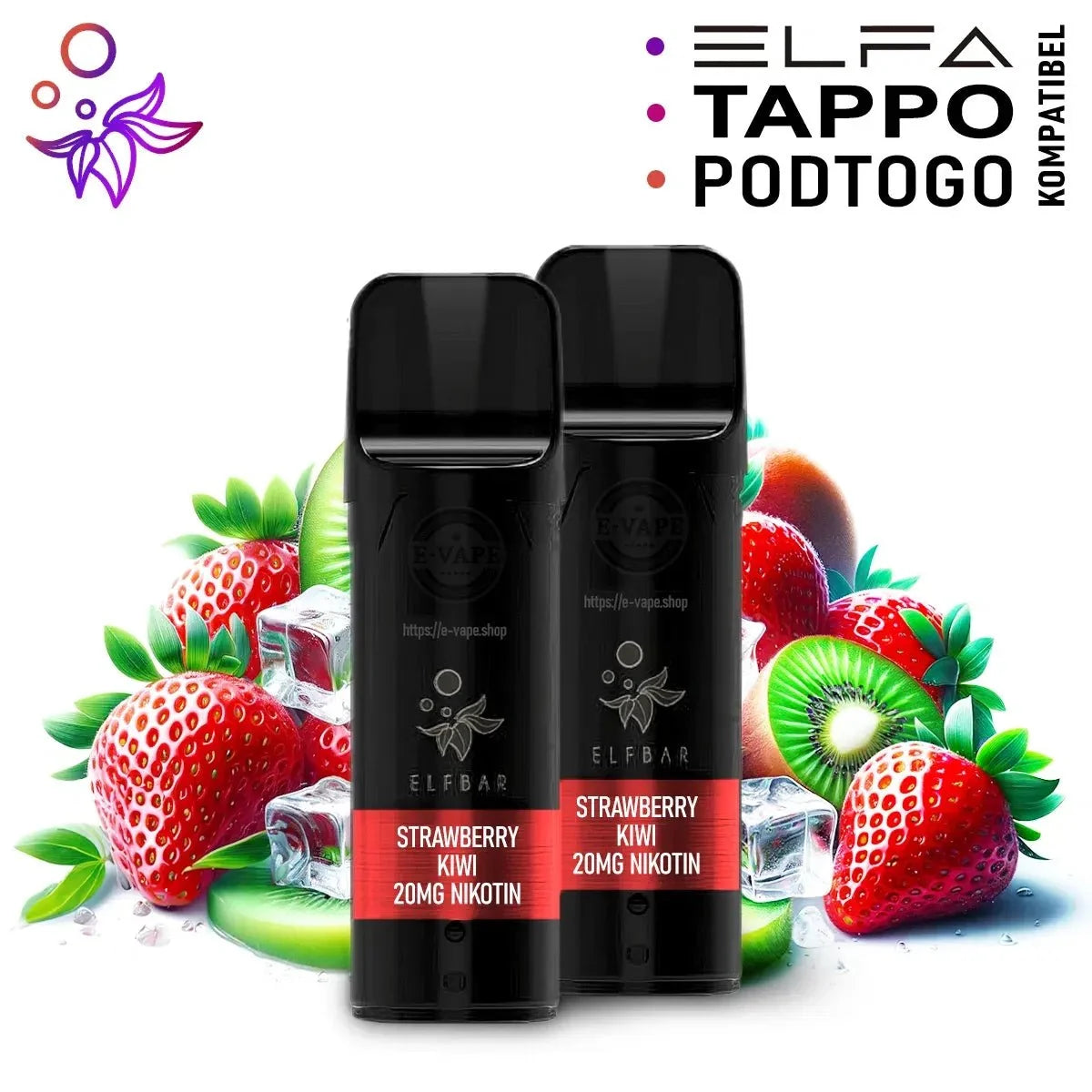 Strawberry Kiwi – Elfbar ELFA Pods 20 mg/ml Nikotin - 2 Stück
