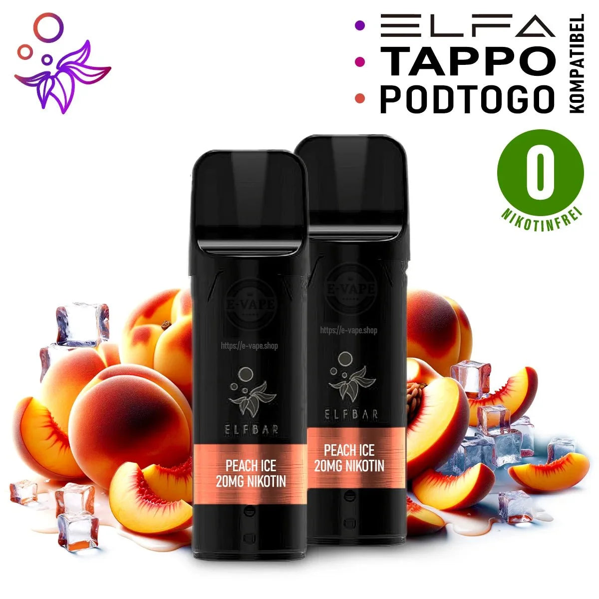 Peach Ice – Elfbar ELFA Pods 0 mg/ml Nikotinfrei - 2 Stück