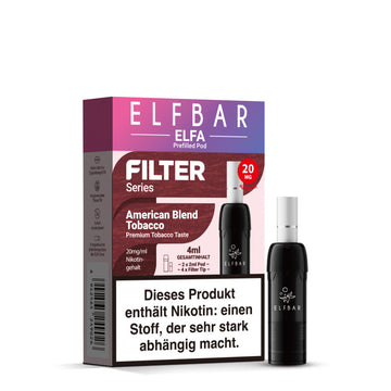 Elfbar ELFA Filter Series Pods 20 mg – Tabak, 1 Packung = 2 Pods