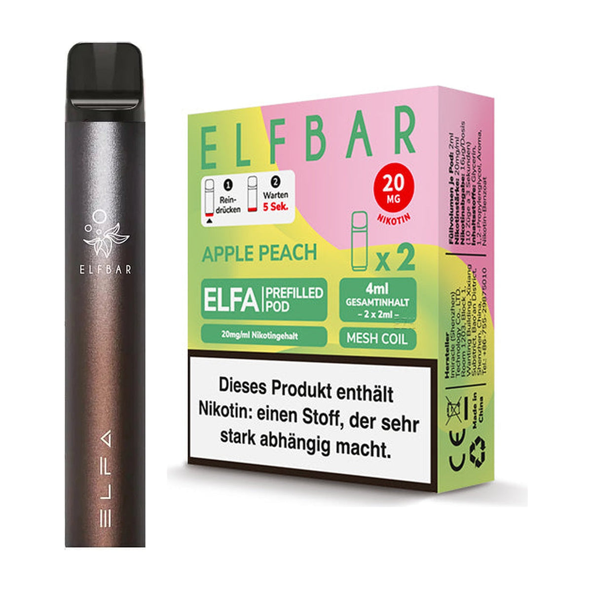Elfbar ELFA Starterset Akku Basis 500 mAh und ELFA Pods