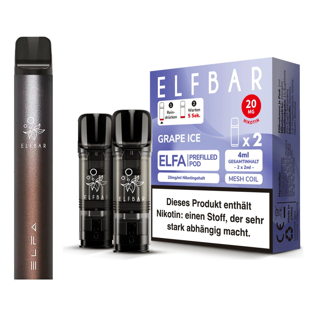 Elfbar ELFA Starterset Akku Basis 500 mAh und ELFA Pods – Ansicht 16