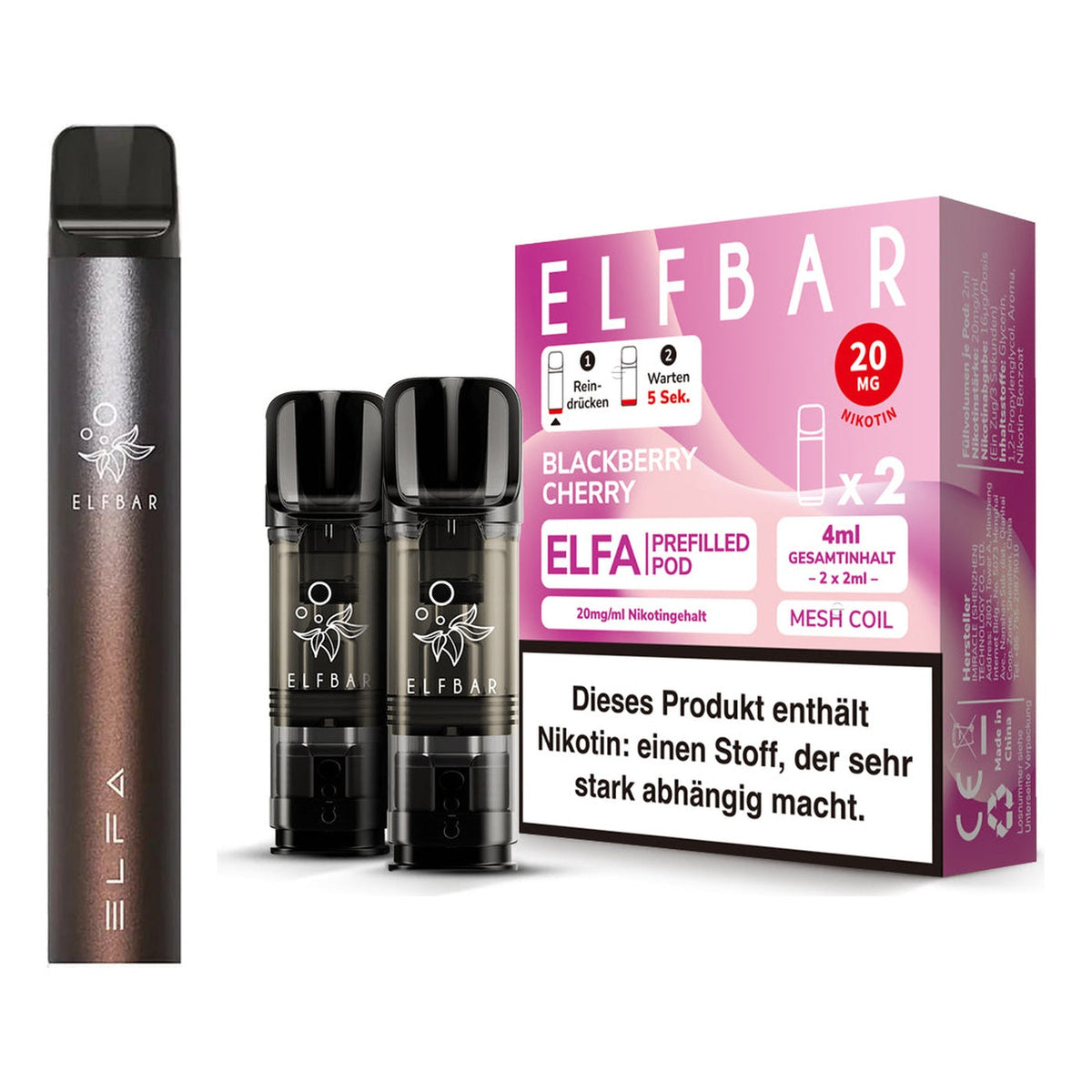 Elfbar ELFA Starterset Akku Basis 500 mAh und ELFA Pods – Ansicht 2