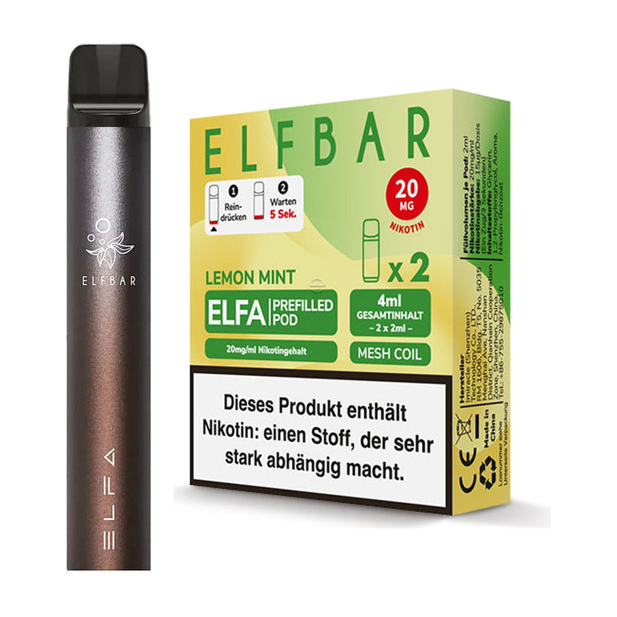 Elfbar ELFA Starterset Akku Basis 500 mAh und ELFA Pods – Ansicht 20