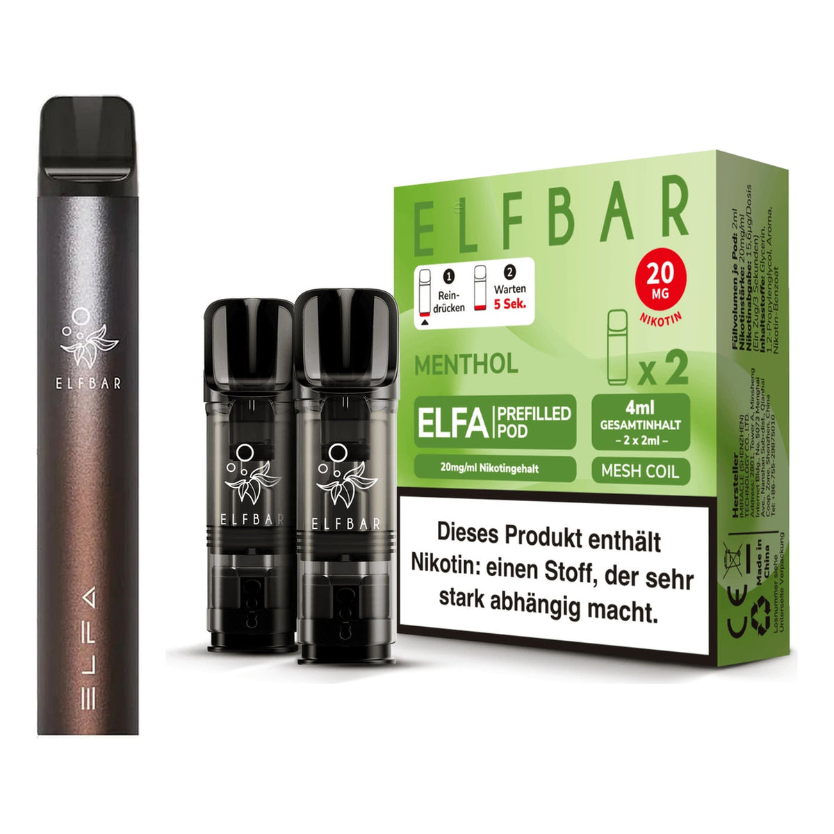 Elfbar ELFA Starterset Akku Basis 500 mAh und ELFA Pods – Ansicht 22