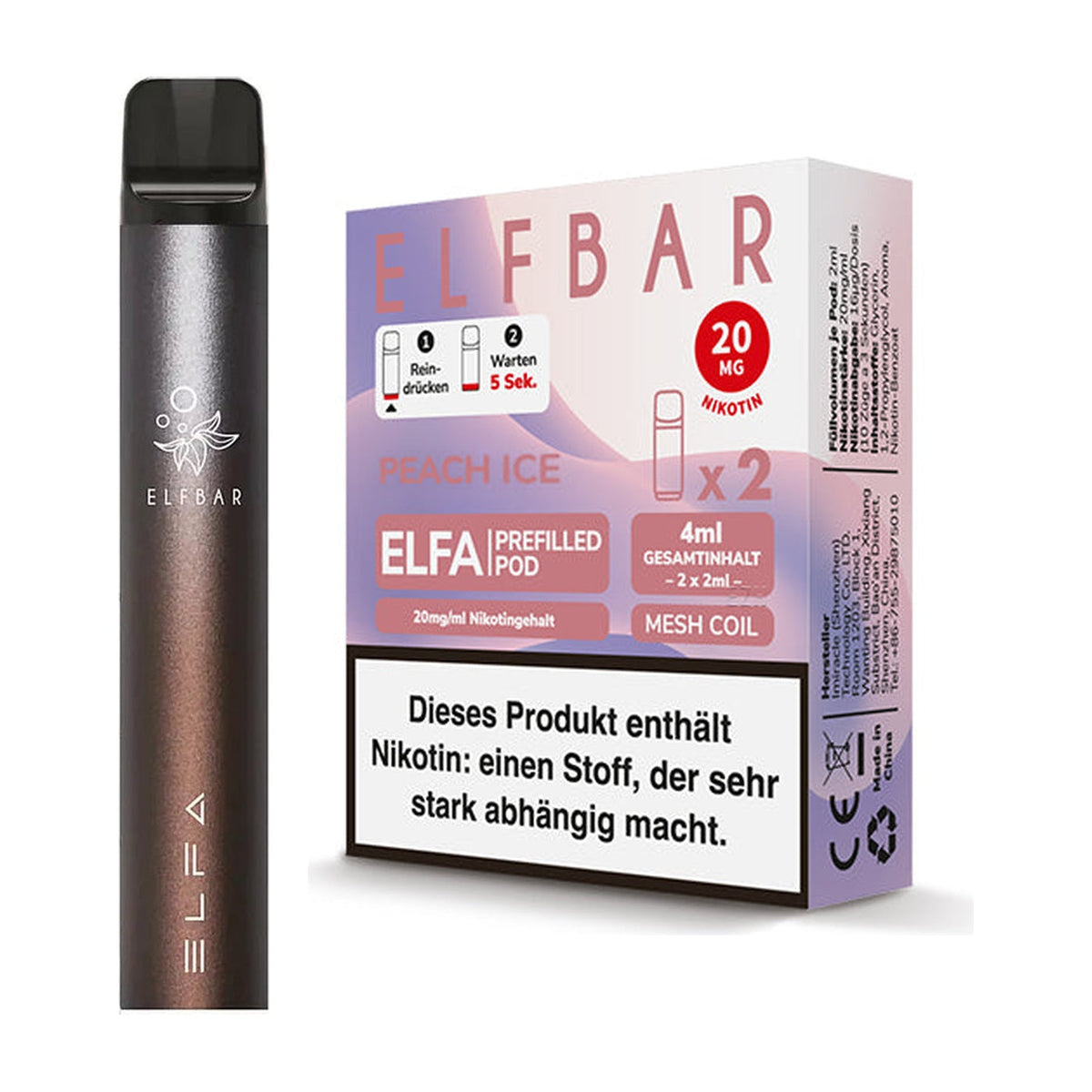 Elfbar ELFA Starterset Akku Basis 500 mAh und ELFA Pods – Ansicht 24