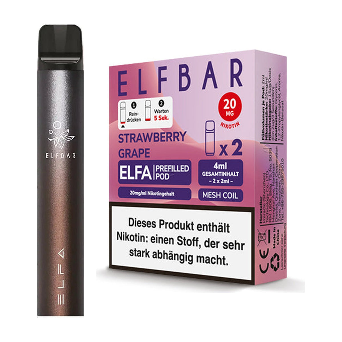 Elfbar ELFA Starterset Akku Basis 500 mAh und ELFA Pods – Ansicht 29