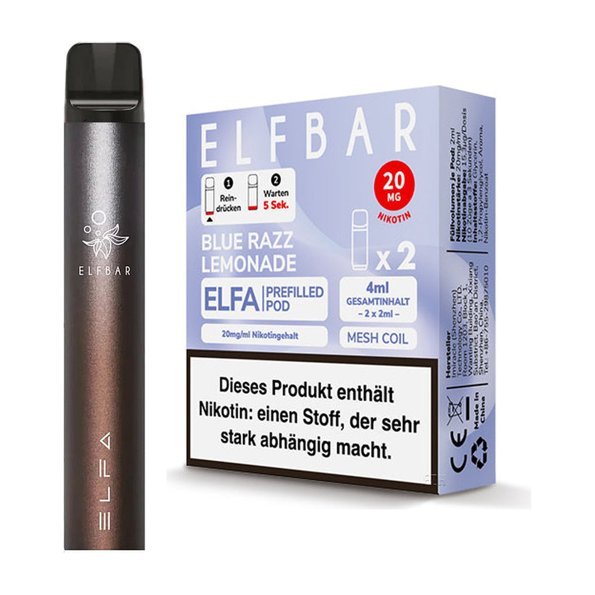 Elfbar ELFA Starterset Akku Basis 500 mAh und ELFA Pods – Ansicht 5