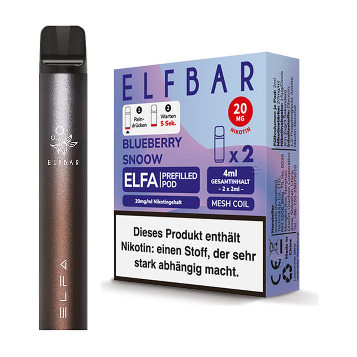 Elfbar ELFA Starterset Akku Basis 500 mAh und ELFA Pods – Ansicht 7