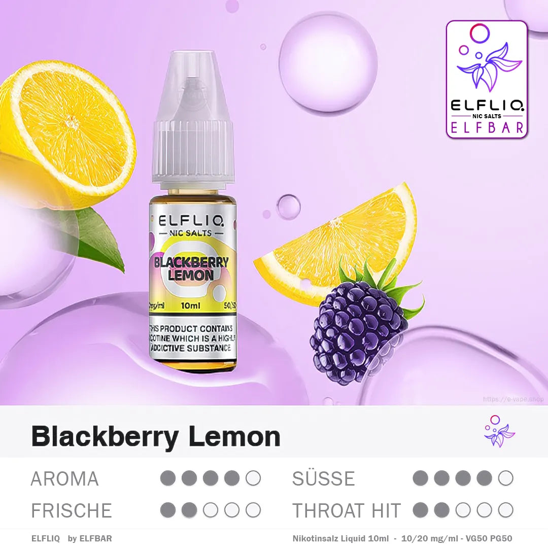 ELFLIQ Blackberry Lemon Nikotinsalz Liquid by Elfbar