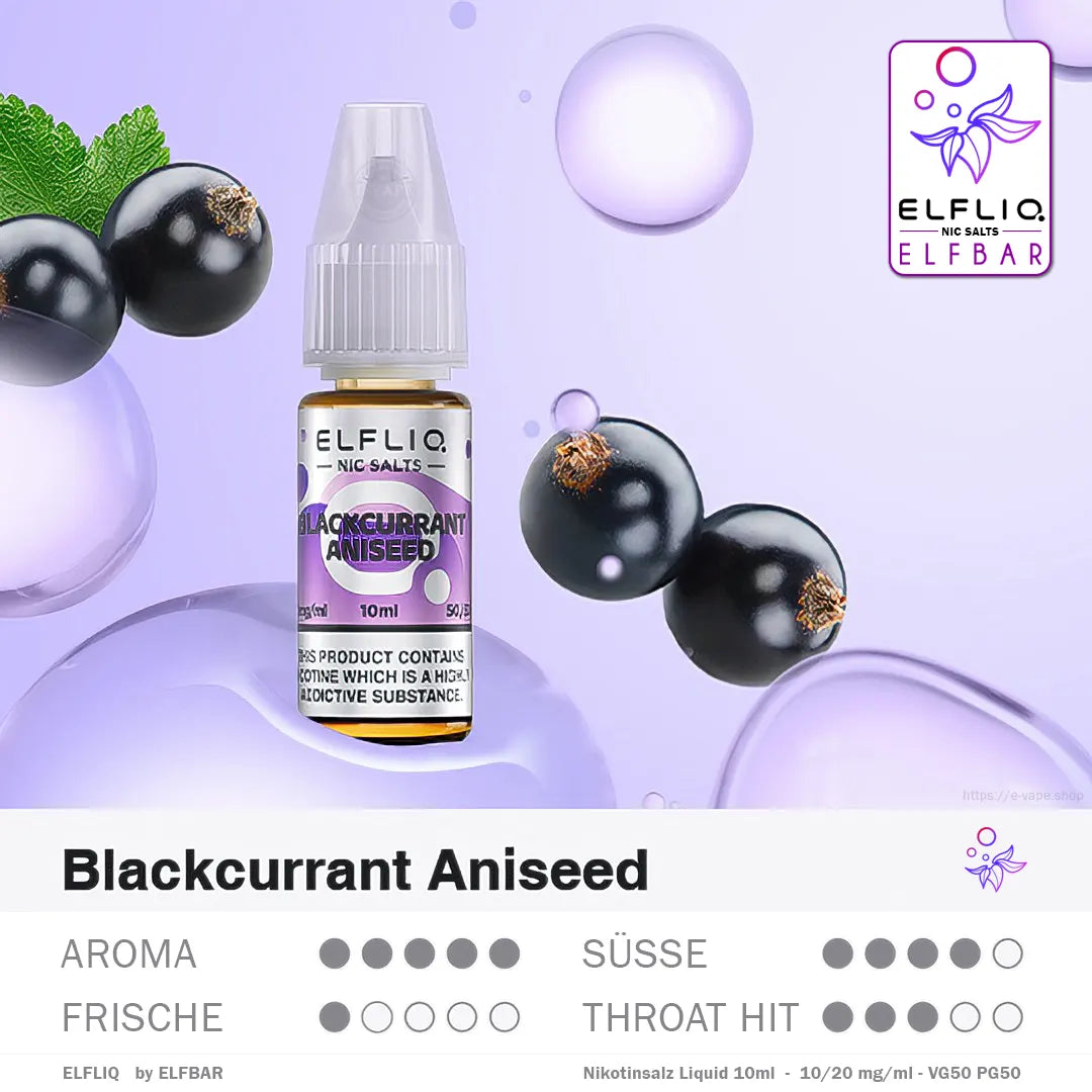 ELFLIQ Blackcurrant Aniseed Nikotinsalz Liquid by Elfbar