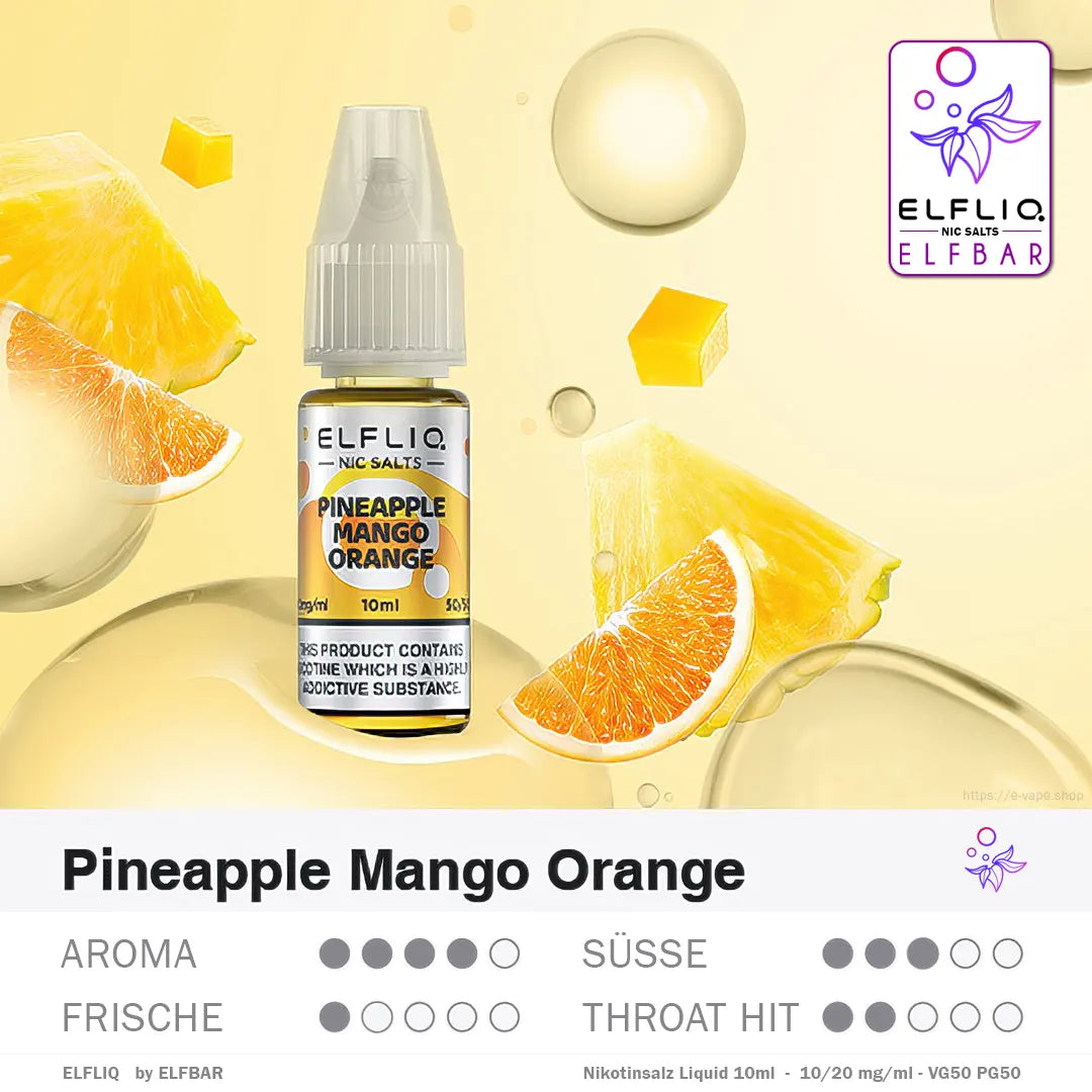 ELFLIQ Pineapple Mango Orange Nikotinsalz Liquid by Elfbar