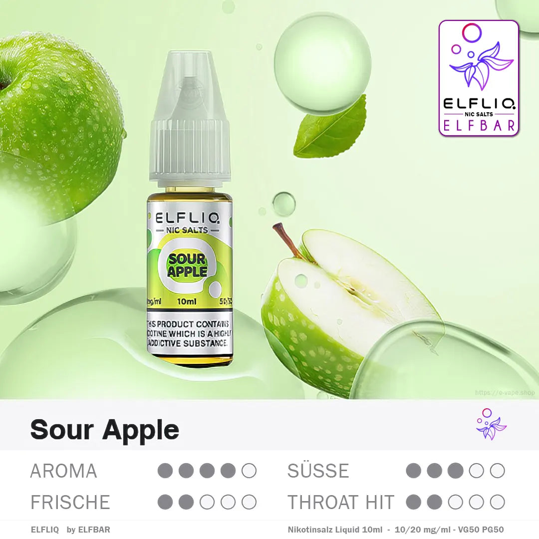 ELFLIQ Sour Apple Nikotinsalz Liquid by Elfbar