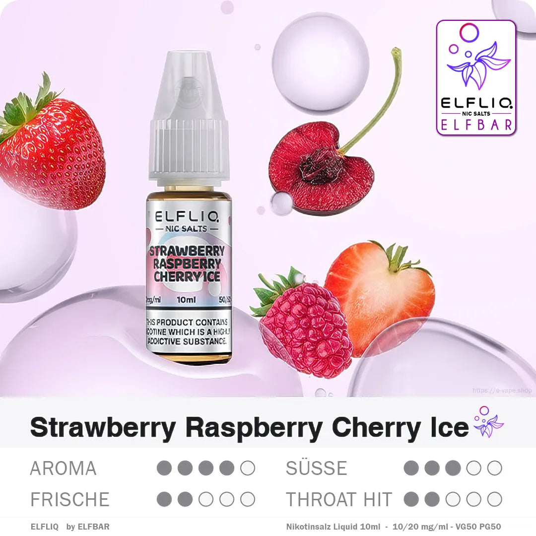 ELFLIQ Strawberry Raspberry Cherry Ice Liquid by Elfbar