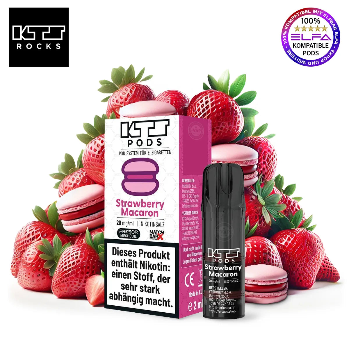 KTS Pods Strawberry Macaron für ELFA