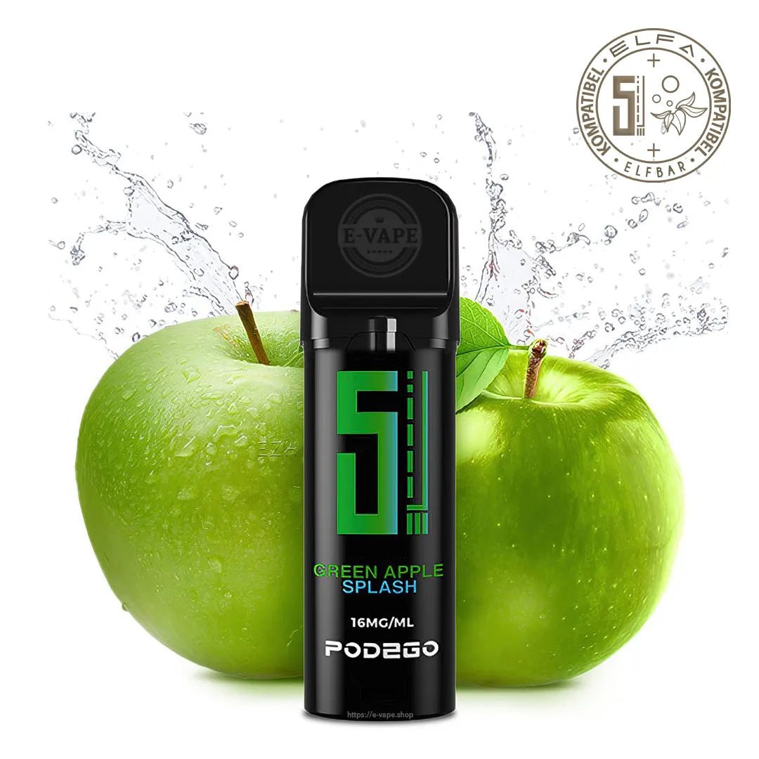 Pod2Go 5EL Green Apple Splash Pod 2 ml 16mg Nikotin - ELFA kompatibel - Elfbar600.bayern