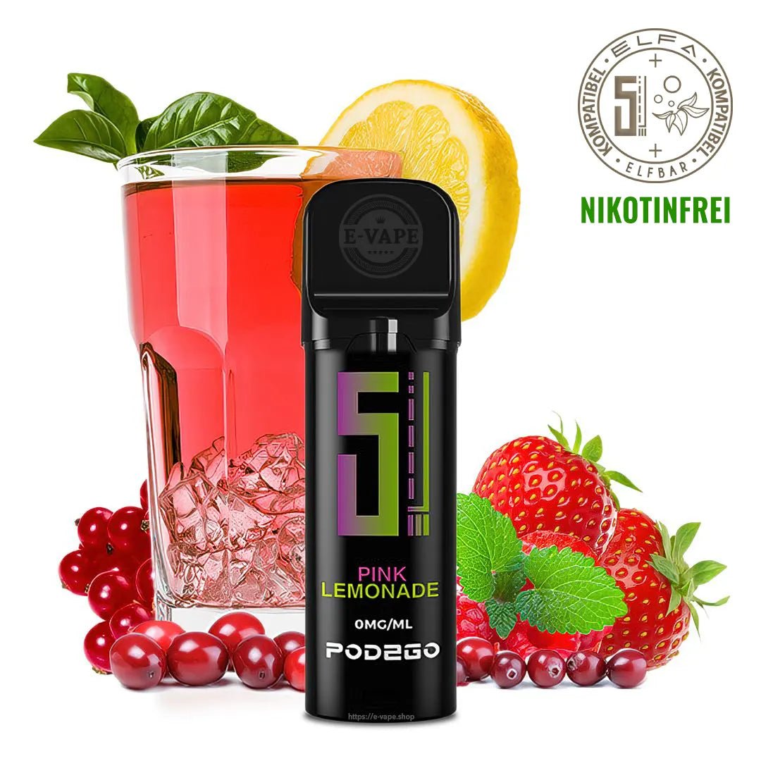 Pod2Go 5EL Pink Lemonade Pod 2 ml NIKOTINFREI ⓿ - ELFA kompatibel - Elfbar600.bayern