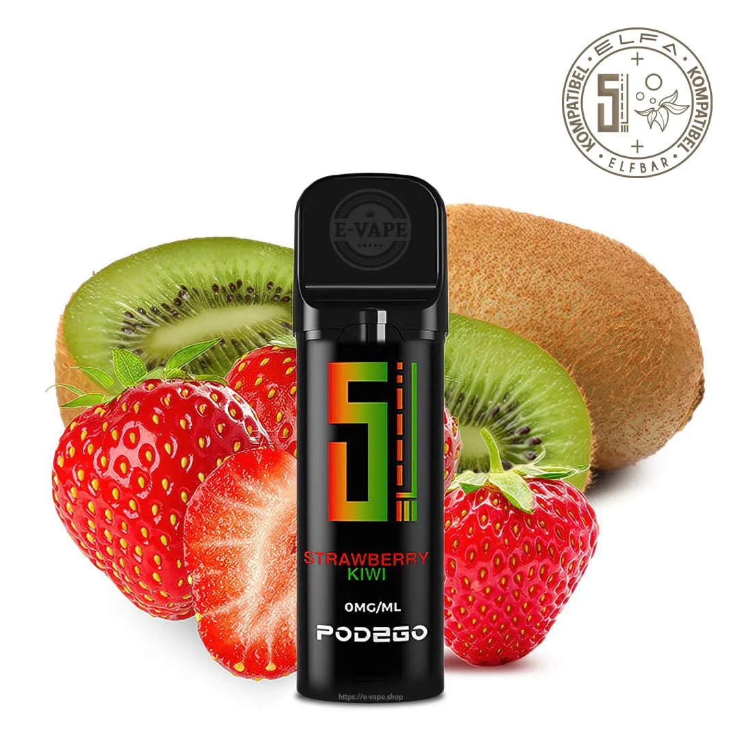 Pod2Go 5EL Strawberry Kiwi Pod 2 ml 16mg Nikotin - ELFA kompatibel - Elfbar600.bayern