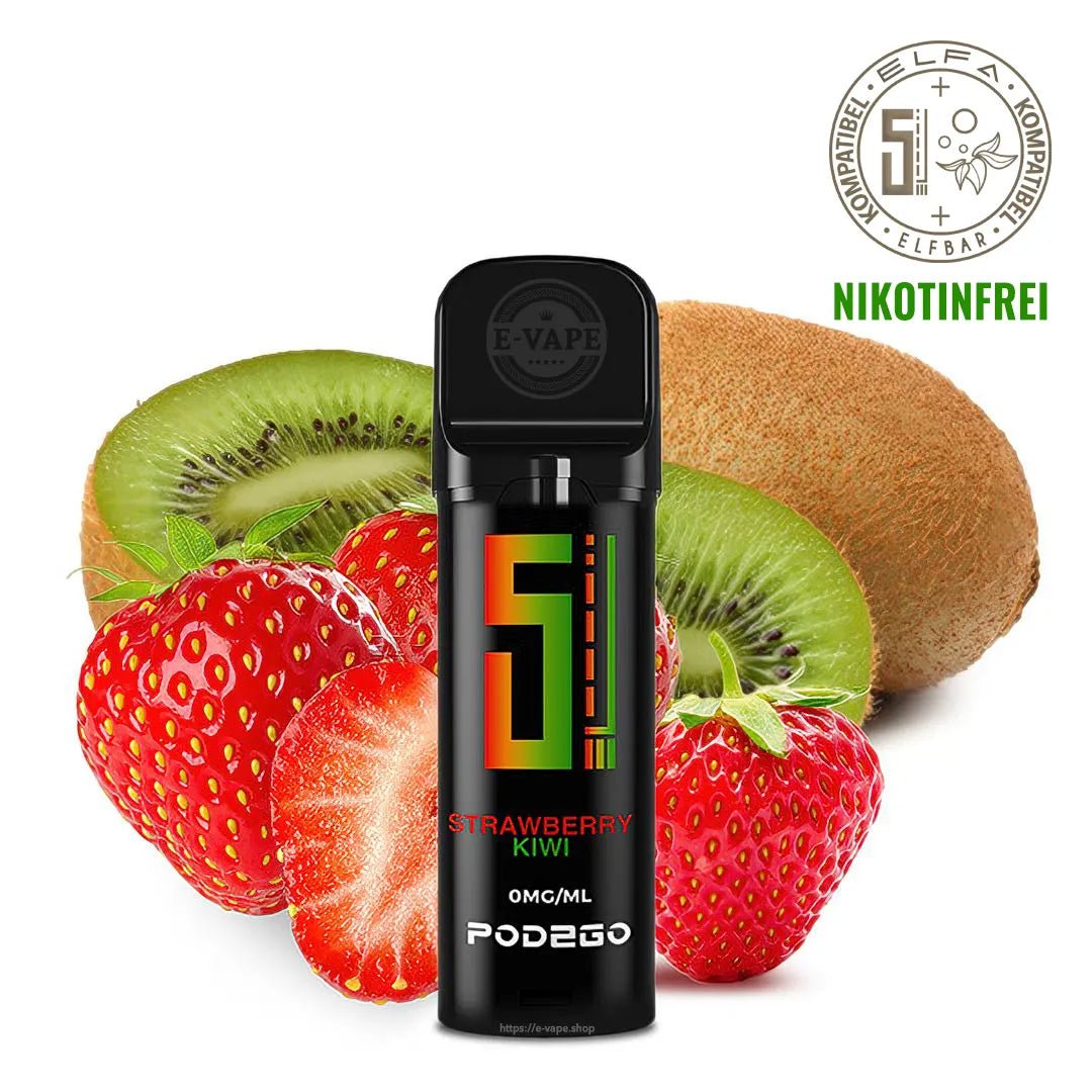 Pod2Go 5EL Strawberry Kiwi Pod 2 ml NIKOTINFREI ⓿ - ELFA kompatibel - Elfbar600.bayern