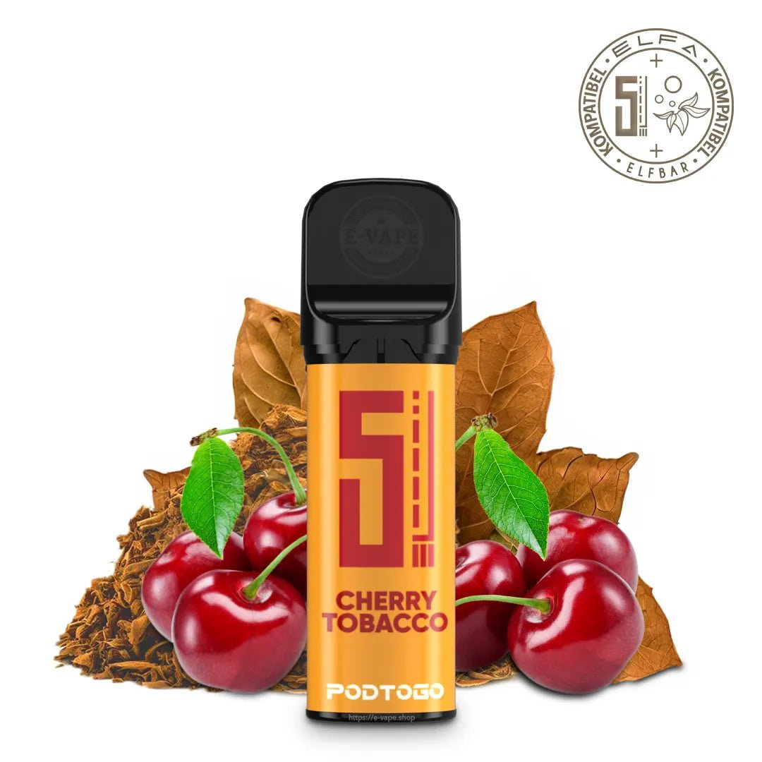 Pod2Go 5EL Tobacco Cherry Pod 2 ml 16mg Nikotin - ELFA kompatibel - Elfbar600.bayern