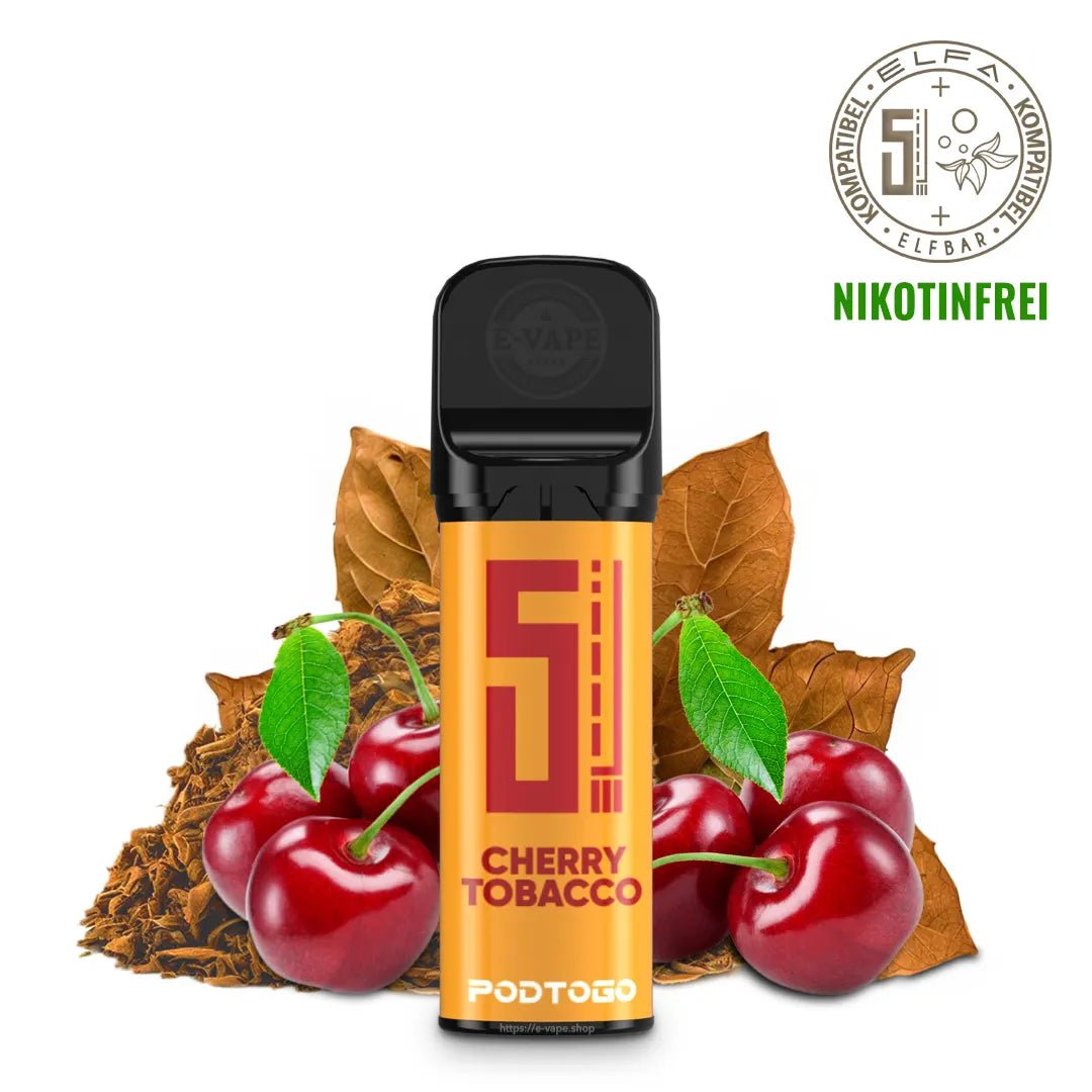 Pod2Go 5EL Tobacco Cherry Pod 2 ml NIKOTINFREI ⓿ - ELFA kompatibel - Elfbar600.bayern